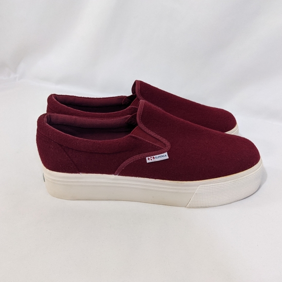 Superga Shoes - Superga Wool Blend Platforn Slip on Sneakers